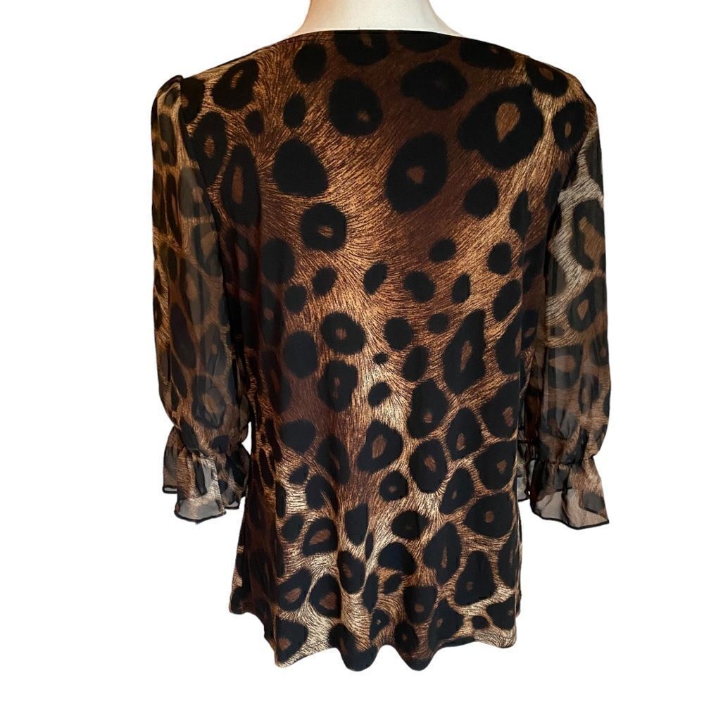 Adele & May Animal Print Blouse Size Medium - Picture 3 of 5